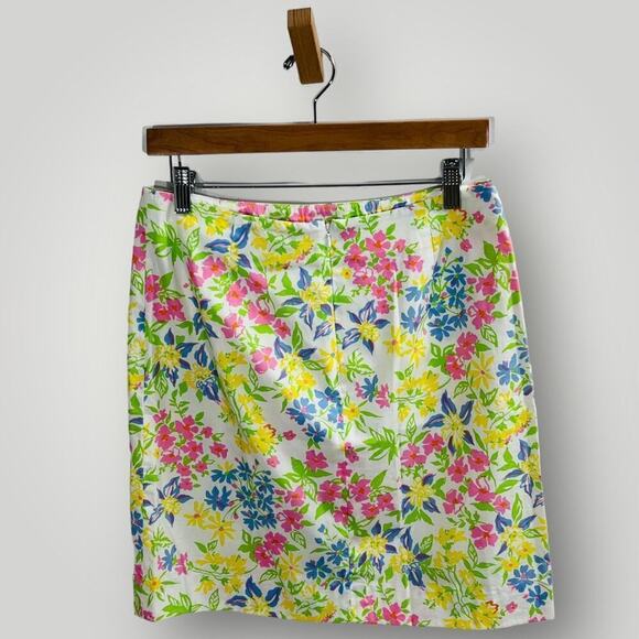 Lauren Ralph Lauren Skirt Preppy Resort Floral Print Mini Cotton Size 6 - Picture 3 of 8